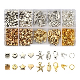 DIY Jewelry Making Finding Kit, Including CCB Plastic Beads & Pendants, Alloy Beads & Lobster Claw Clasps, Iron Jump Rings & Bead Tips, Mixed Color, 580pc/box