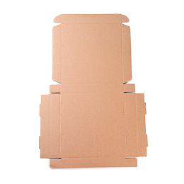 Honeyhandy Kraft Paper Folding Box, Square, Cardboard box, Mailing Boxes, BurlyWood, 49x33x0.2cm, Finished Product: 20x20x3cm