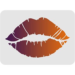 FINGERINSPIRE Lips Drawing Painting Stencils Templates 11.6x8.3 inch Plastic Stencils Decoration Rectangle Reusable Stencils for Painting on Wood, Floor, Wall and Fabric