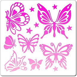 GORGECRAFT 9.9"X9.9"Butterfly Stencil Star Templates Reusable Templates Plastic Drawing Painting Stencils Template for Painting on Card Wall Fabric Tile Canvas Crafts DIY Home Decor