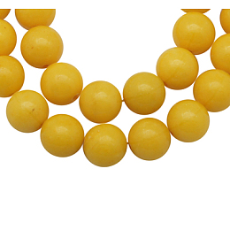 Honeyhandy Natural Mashan Jade Beads Strands, Dyed, Round, Gold, 8mm, Hole: 1.2mm, about 51pcs/strand, 16 inch