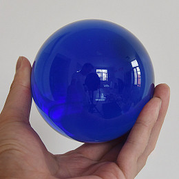 Honeyhandy Glass Display Decorations, Crystal Ball, Round, Blue, 30mm