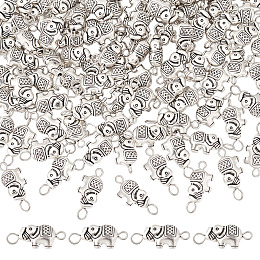 Arricraft 100 Pcs Connector Charms, Antique Silver Alloy Elephant Amulet Charm Tibetan Style with 304 Stainless Steel Double Rings Connection Amulet Jewelry for Bracelet Necklace Anklet Making