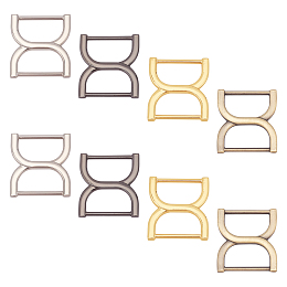 WADORN 8pcs Double D-Ring Buckles, Multi-Purpose D Ring Metal Adjustable Purse Loop Rings Clip Hook Fasteners Strap Rectangle Connector for Handbag Hardware Craft Keychain DIY Accessories