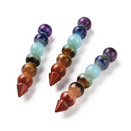 Honeyhandy 7 Chakra Natural Gemstone Home Display Decorations, Wand, 88.5~89.5x14~15mm