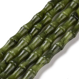 Natural Xinyi Jade/Chinese Southern Jade Beads Strands, Bamboo Stick, 12x5mm, Hole: 1.2mm, about 32pcs/strand, 15.08''(38.3cm)