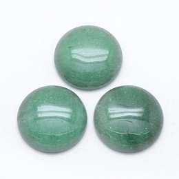 Honeyhandy Natural Green Aventurine Cabochons, Half Round, 24.5~25x4~7mm