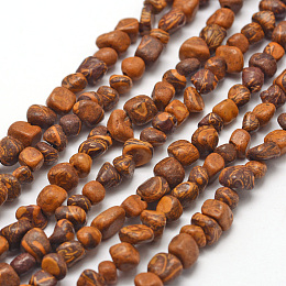 Honeyhandy Natural Elephant Skin Jasper/Miriam Stone/Calligraphy Stone Beads Strands, Dyed, Nuggets, 3~5x3~5x3~8mm, Hole: 1mm, about 85~90pcs/strand, 15.7 inch(40cm)