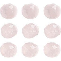 HOBBIESAY 50pcs Faceted Quartz Chakra Stone 8mm Natural Rose Quartz Cabochons Half Round Dome Chakra Stones Crystals Gemstone Cabochons for Jewelry Making