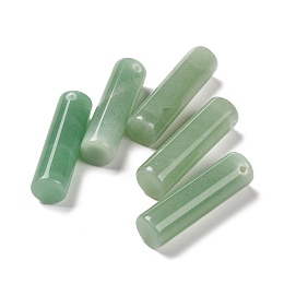 Honeyhandy Natural Green Aventurine Pendants, Column, 34~36x10~10.5mm, Hole: 2mm