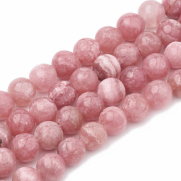 ARRICRAFT Natural Chalcedony Beads Strands, Imitation Rhodochrosite, Dyed & Heated, Round, 10mm, Hole: 1mm, about 40pcs/strand, 15.7 inches