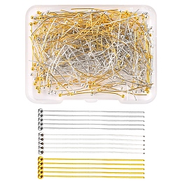 Honeyhandy 255Pcs 3 Colors Brass Ball Head pins, Mixed Color, 24 gauge, 30x0.5mm, 85pcs/color