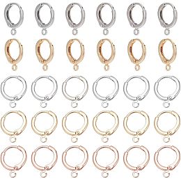 Arricraft 30 Pcs Leverback Earring Findings, 5 Colors Brass French Hoop Earring Round Open Loop Leverback Hoops for DIY Earring Jewelry Making