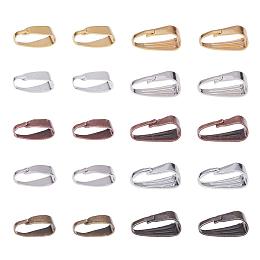 PandaHall Elite 400pcs 5 Color 2 Size Brass Snap Bail Hook Pinch Clip Pendant Charms Clasps Chain Connector for Jewelry Findings