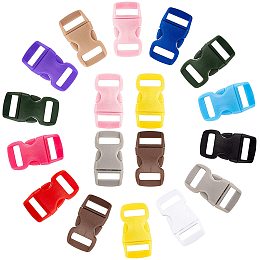 Pandahall Elite 130pcs 13 Colors Release Buckles, 1/2 Inch Plastic Buckle Replacement Quick Release Double Adjustable Snap Clips for Paracord Bracelets Luggage Straps Pet Collar Backpack Webbing Belt