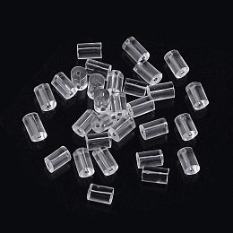 Pandahall Elite 10000pcs Plastic Earring Backs Clear Rubber Earring Safety Backs Earring Stopper Replacement for Fish Hook Earring, Ear Stud and Posts - Column