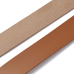 GORGECRAFT PU Imitation Leather Cord, for Clothing, Flat, Sandy Brown, 25x1.8mm, about 2.19 Yards(2m)/Roll