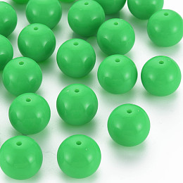 Honeyhandy Fluorescence Chunky Acrylic Beads, Round, Lime, 20mm, Hole: 2~3mm, about 105pcs/500g