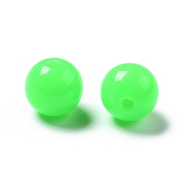 Honeyhandy Fluorescent Acrylic Beads, Round, Lime, 8mm, Hole: 1.5mm, about 1700pcs/500g