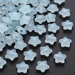 Honeyhandy Transparent Acrylic Beads, Imitation Jelly, Star, Light Blue, 10x10.5x6mm, Hole: 1.6mm, about 1690pcs/500g