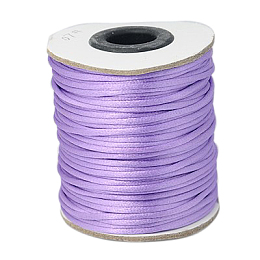 Honeyhandy Nylon Cord, Satin Rattail Cord, for Beading Jewelry Making, Chinese Knotting, Lilac, 2mm, about 50yards/roll(150 feet/roll)