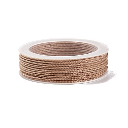 Honeyhandy Braided Nylon Threads, Dyed, Knotting Cord, for Chinese Knotting, Crafts and Jewelry Making, PeachPuff, 1mm, about 21.87 yards(20m)/roll