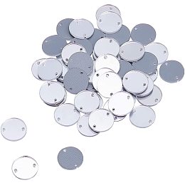 AHANDMAKER Sew on Silver Mirror Rhinestones, 50 Pcs Flat Round Sew on Acrylic for Costume Evening Dresses Cloth Garment Decoration Accessory, Silver