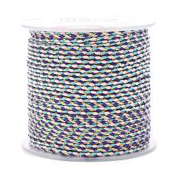 Honeyhandy 4-Ply Cotton Cord, Handmade Macrame Cotton Rope, with Gold Wire, for String Wall Hangings Plant Hanger, DIY Craft String Knitting, Colorful, 1.5mm, about 21.8 yards(20m)/roll