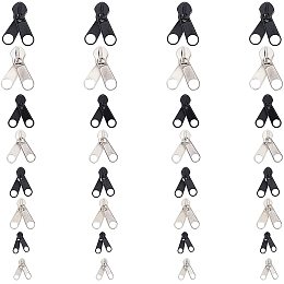 BENECREAT #3#5#8#10 Zipper Resucue Slider, 32pcs 2-color Plastic Double Head Reversible Slider for Coat Luggage Jeans