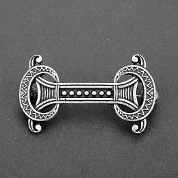 Honeyhandy Viking Knot Alloy Brooches for Men, Flat Round, Antique Silver, 35mm