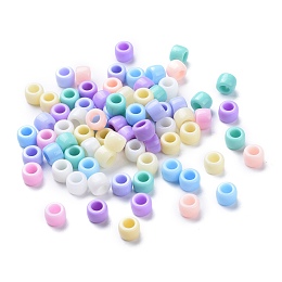 Arricraft Opaque Acrylic Beads, Donut, Mixed Color, 8x6mm, Hole: 4mm, about 3900pcs/1000g