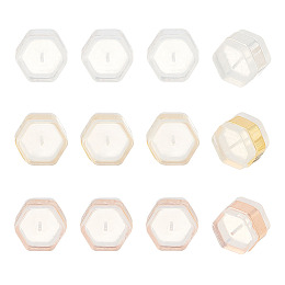Arricraft 30 Pcs Star Stud Back, Silicones Ear Nuts Hexagonal Star Earrings Backs Brass Found Studs Suitable for Producing Jewelry Accessories Wedding Anniversary Holiday Gift Souvenirs