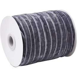 CHGCRAFT 50 Yards Gray Single Face Velvet Ribbon for Christmas Wedding Wrapping Crafts Decoration Favors