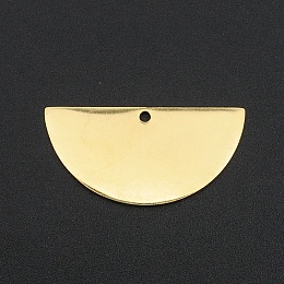 Honeyhandy 201 Stainless Steel Pendants, Laser Cut, Half Round, Golden, 15x30x1mm, Hole: 1.6mm