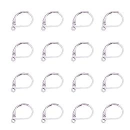 ARRICRAFT 100 Pcs 304 Stainless Steel Lever Back Earring Hooks Earwire with Open Loop 15x10x1.5mm for Jewelry Making