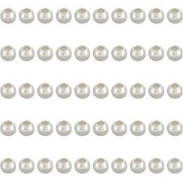 SUNNYCLUE 1 Box 50PCS Sterling Silver Beads Round Ball Beads 3mm Round Spacer Beads for Bracelet Necklace Jewelry DIY Crafts Making