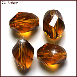 Honeyhandy Imitation Austrian Crystal Beads, Grade AAA, Faceted, Bicone, Goldenrod, 10x13mm, Hole: 0.9~1mm