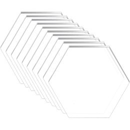 BENECREAT 24PCS Clear Acrylic Sheet 1.9x1.7" Hexagon Acrylic Cast Sheet for Picture Frame Replacement and DIY Projects, 3mm thick