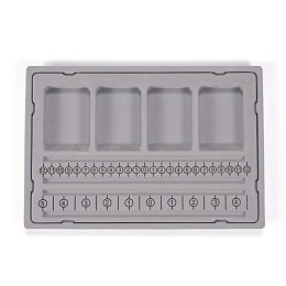 Honeyhandy PE and Flocking Bead Design Boards, with Graduated Measurements, DIY Beading Jewelry Making Tray, Rectangle, Gray, 28.5x19.5x1.7cm, 2pcs/set