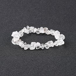 Honeyhandy Valentines Day for Lovers Ideas Crystal Chips Stretch Bracelets, Clear, 2-1/8~2-1/4 inch(5.3~5.6cm)