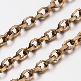 Honeyhandy Aluminium Cable Chains, Unwelded, Flat Oval, Oxidated in Antique Bronze, 8x5.5x2mm