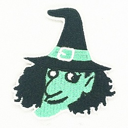 Honeyhandy Halloween Computerized Embroidery Cloth Iron On Patches, Costume Accessories, Appliques, Hag, Colorful, 72x66mm