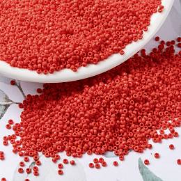 Honeyhandy MIYUKI Round Rocailles Beads, Japanese Seed Beads, 15/0, (RR407) Opaque Vermillion Red, 15/0, 1.5mm, Hole: 0.7mm, about 5555pcs/10g