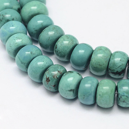 Arricraft Natural Howlite Beads Strands, Rondelle, Dyed & Heated, 6.5x4mm, Hole: 1mm, about 101pcs/strand, 15.7 inches(40cm).