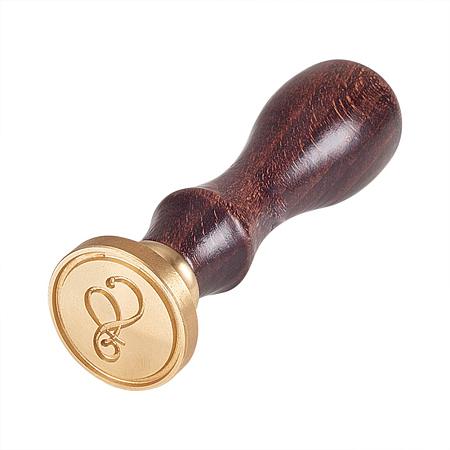PandaHall Elite Letter S Wax Seal Stamp Vintage Retro Brass Head Wooden Handle Classic Alphabet Letter Initial S Wax Sealing Stamp S
