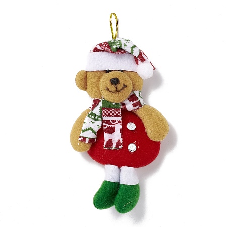 Honeyhandy Non Woven Fabric Christmas Pendant Decorations, with Plastic Eyes, Bear, Camel, 190mm