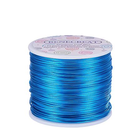 BENECREAT 18 Guage Aluminum Wire Length 492FT Anodized Jewelry Craft Making Beading Floral Colored Aluminum Craft Wire - DeepSkyBlue