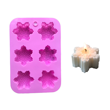 Honeyhandy Christmas Theme DIY Candle Food Grade Silicone Molds, Resin Casting Molds, For UV Resin, Epoxy Resin Jewelry Making, Snowflake, Orchid, 25.5x17.2cm