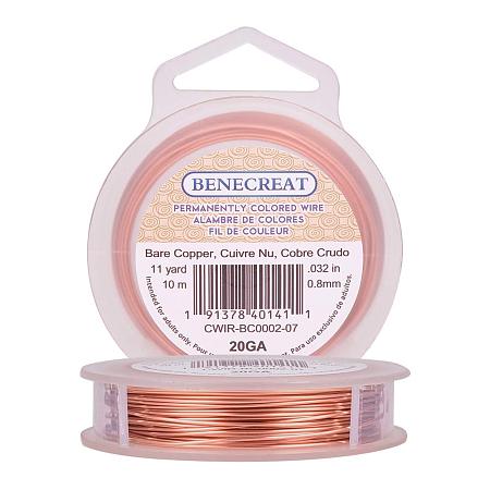 BENECREAT 20 Gauge Bare Copper Wire Solid Copper Wire for Jewelry Craft Making, 33-Feet/11-Yard