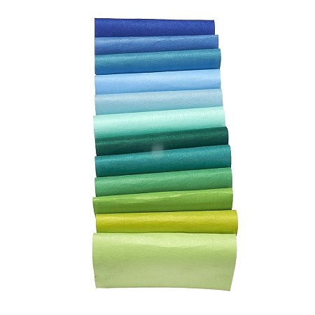 Arricraft 10 Pcs Craft Fabric Sheet Non Woven Polyester Embroidery Needle Felt 12 x 12 Inches Blue-Green Colors for DIY Projects Costume Decor Cloth Patchworks Handicraft Sewing